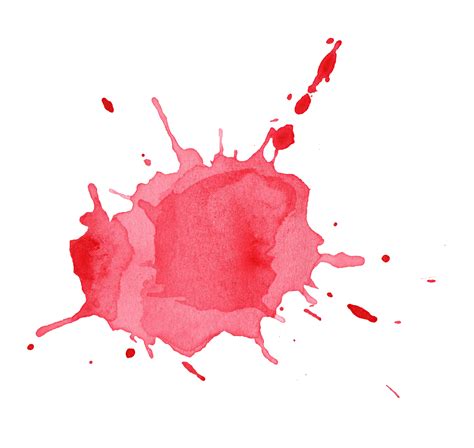 6 Red Watercolor Splatter Png Transparent