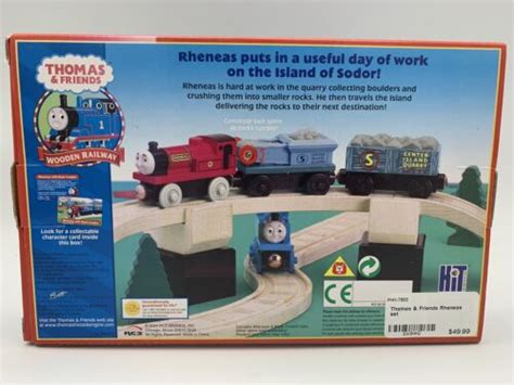 Thomas And Friends Wooden Railway Rheneas With Rock Crusher Cars Nib