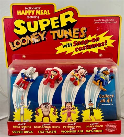 1991 Mcdonalds Happy Meal Toys Looney Tunes Super Heroes Rare