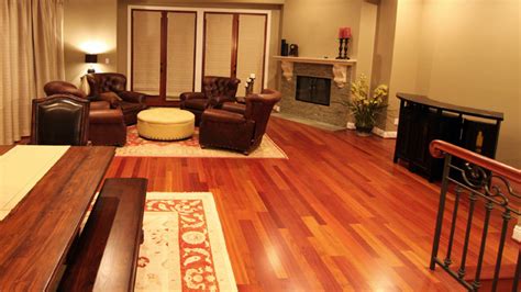 Brazilian Cherry Hardwood Flooring Transitional Living Room