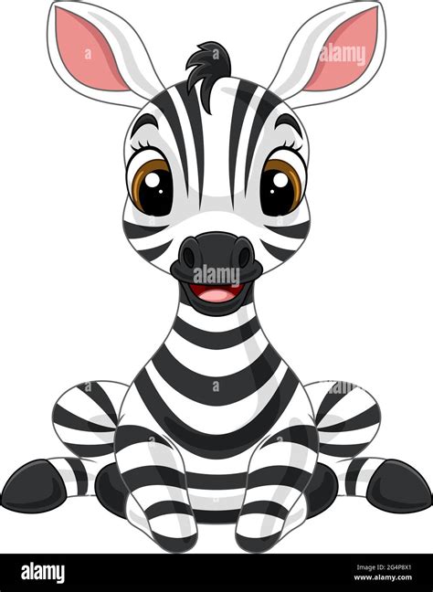 Cartoon Cute Baby Zebra Sitting Stock Vector Image And Art Alamy