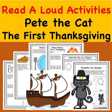 Read A Loud Tasks Pete The Cat The First Thanksgiving Pete The Cat