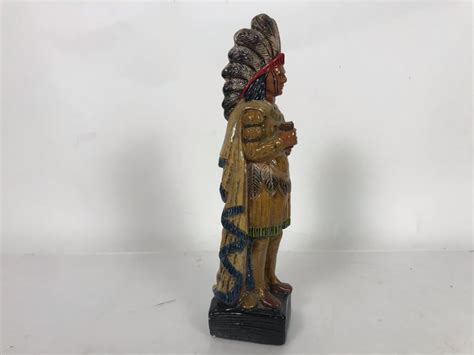Painted Glazed Native American Chalkware Figurine Statue 105h