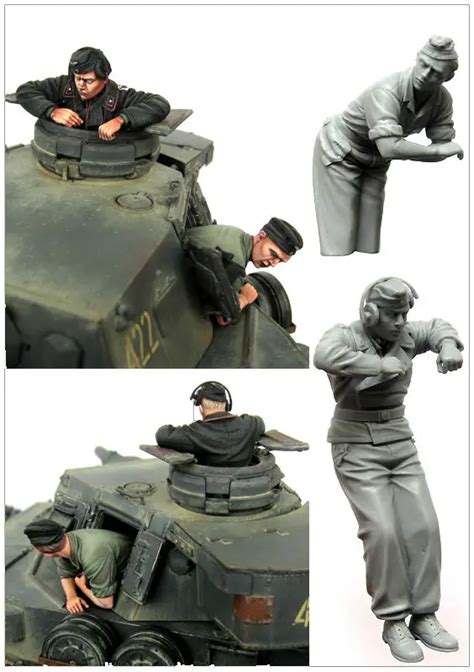 Tuskmodel 1 35 Scale Resin Model Figures Kit Ww2 German Tank Crew