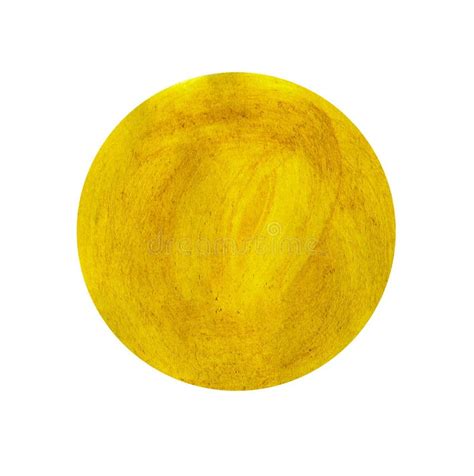Abstract Yellow Watercolor Painted Circle Stock Illustration