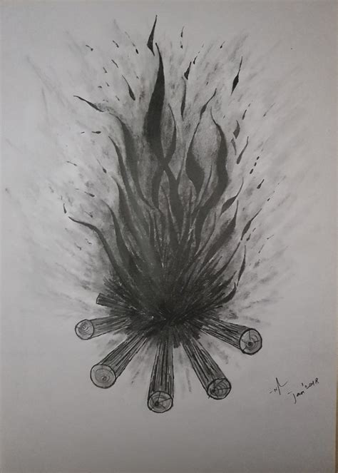 Fire Pencil Drawing At Explore Collection Of Fire