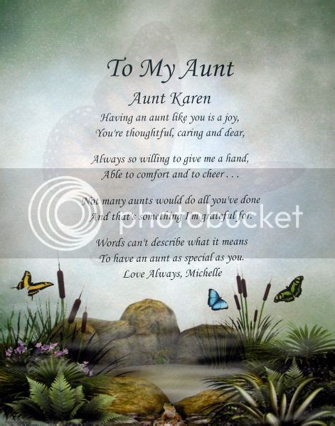 To My Aunt Personalized Poem Birthday Or Christmas T Secret Garden