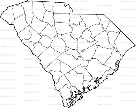 Printable South Carolina Map Printable Sc County Map Etsy Finland