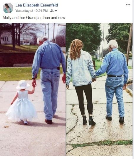 Molly And Her Grandpa Then And Now Aww