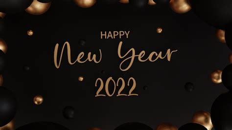 Premium Photo Happy New Year 2022 Gold Text 3d Background