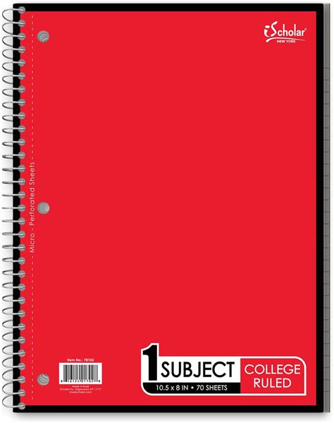 Ischolar 1 Subject Wirebound Notebook 70 Sheets College