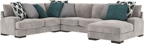 Ashley Bardarson 4 Piece Silver Sectional With Chaise Kensington