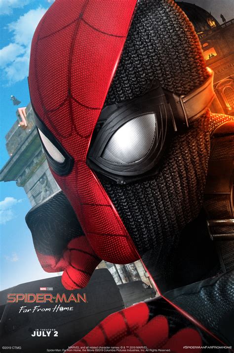 Spider Man Far From Home Poster Creatively Shows Off The Wall Crawler S Spectacular New Suits
