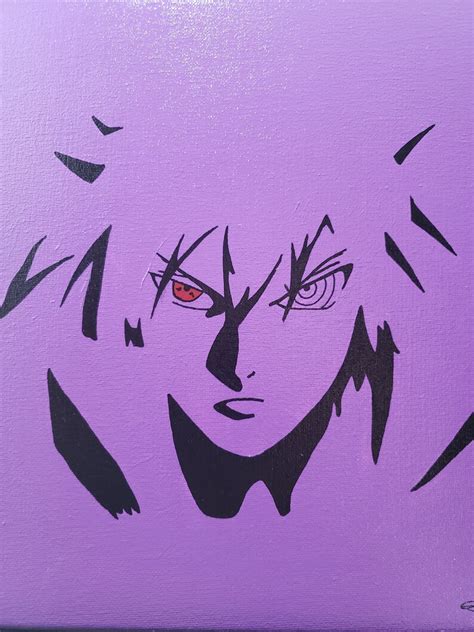 Sasuke Uchiha Acrylic Anime Painting Naruto Hand Made Etsy