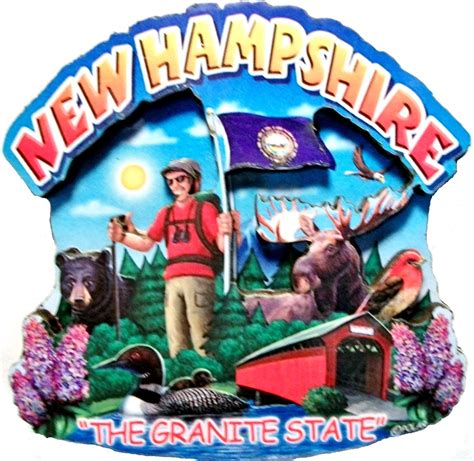 New Hampshire Montage Artwood Fridge Magnet