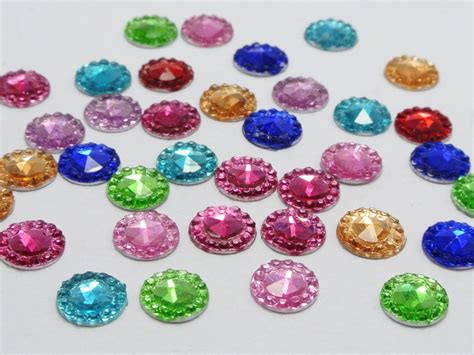 500 mixed color acrylic flatback round rhinestone gems 8mm embellishments in beads from jewelry