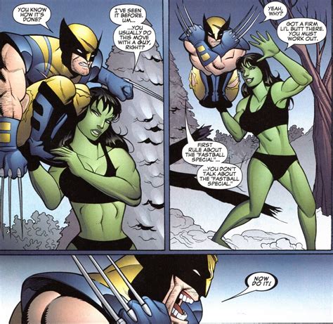 Wolvie And She Hulk Do The Fastball Special Comics Comic Movies Marvel Superheroes