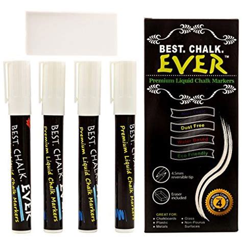Premium White Chalkboard Markers Pack Of 4 Bold Bright Chalk Pens With
