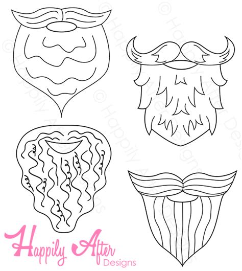Beard Printable Coloring Photo Props Happily After Designs