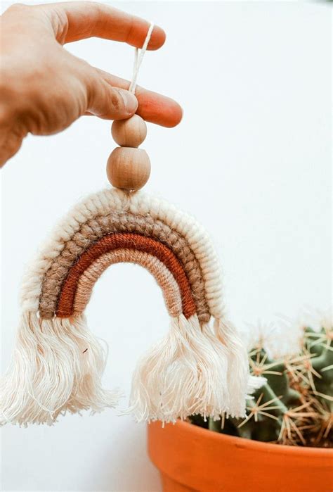 Bohemian macrame wall hanging diy crafty blogs. Boho rainbow wall decor/ornament | Etsy in 2021 | Rainbow ...