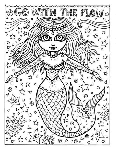 Free adult coloring pages for stress relief and relaxation, every month. Instant Download Coloring page Mermaid Adult Coloring page