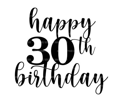 Happy 30th Birthday Svg Birthday Cake Topper Hello Thirty Etsy Ireland