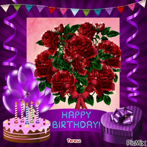 In addition to offering festive, bright birthday flowers, we curate seasonal collections so you can send a bouquet appropriate for the birthday month. Red Bouquet Of Roses Happy Birthday Gif Pictures, Photos ...