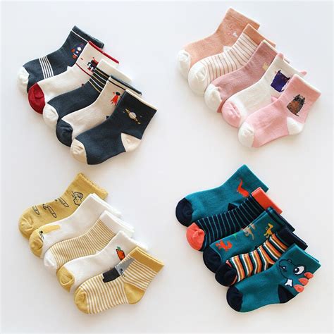 2018 5pairs Socks Baby New Born Boy Girl Cotton Winter Baby Socks Floor