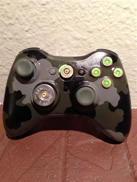 Xbox 360 Controller Finished Custom Camo Paint Working Bullet Buttons