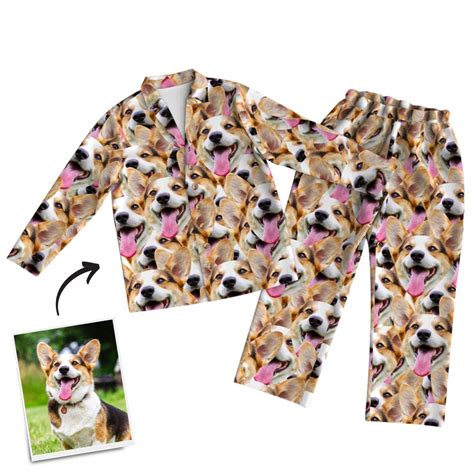 Buy Custom Pajamas For Women Men Cute All Over Print Dog Face
