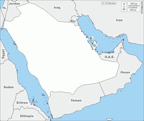Blank Outline Map Of The Arabian Peninsula 2022 US Map Printable Blank