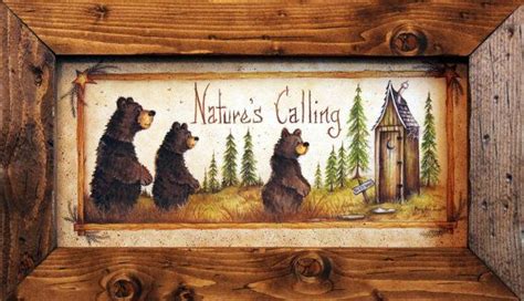 Shop for black bear bathroom merchandise at walmart.com. Nature's Calling, Bathroom Decor, Country Bathroom Decor ...