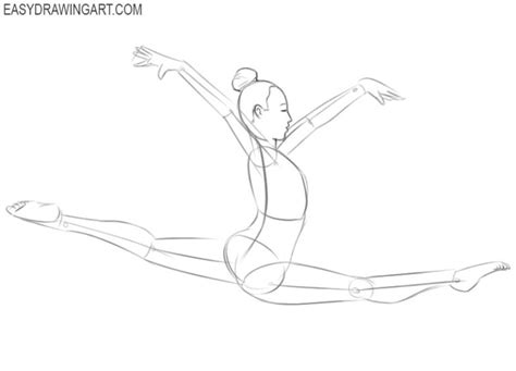 How To Draw A Gymnast Easy Drawing Art