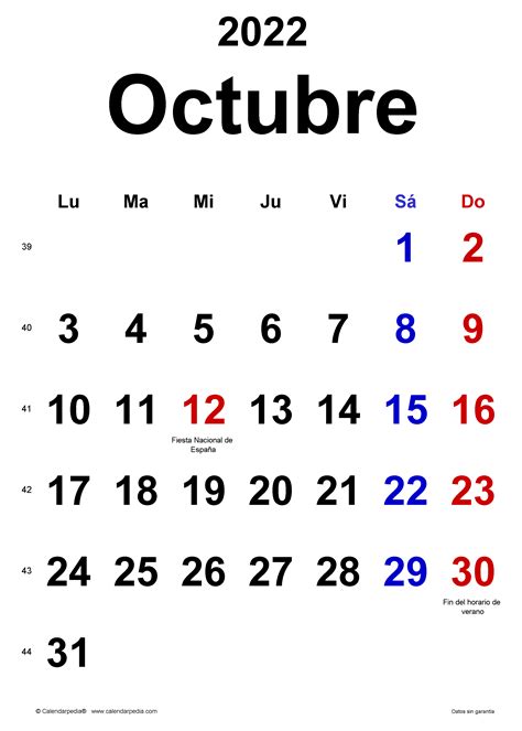 Calendarios De Octubre 2022 Para Imprimir Calendarios