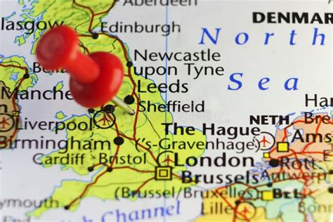 Red Pin On Sheffield England Uk Stock Photo Image Of Color Capital