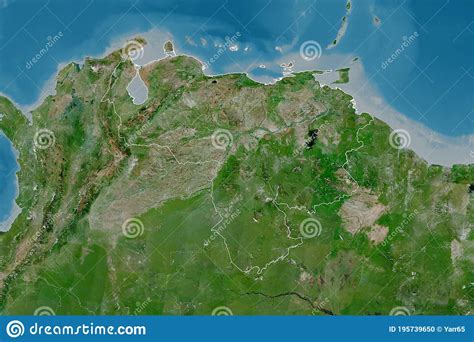 Venezuela Borders Satellite Stock Illustration Illustration Of