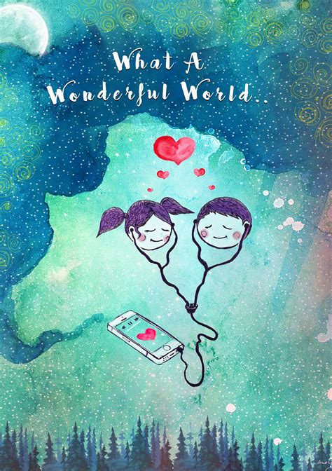 Buy What A Wonderful World Digital Poster 2245 Drawing Online At Best