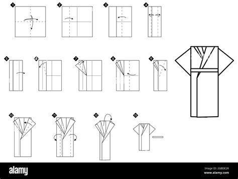 How To Make Origami Kimono Bookmark Step By Step Black And White Diy