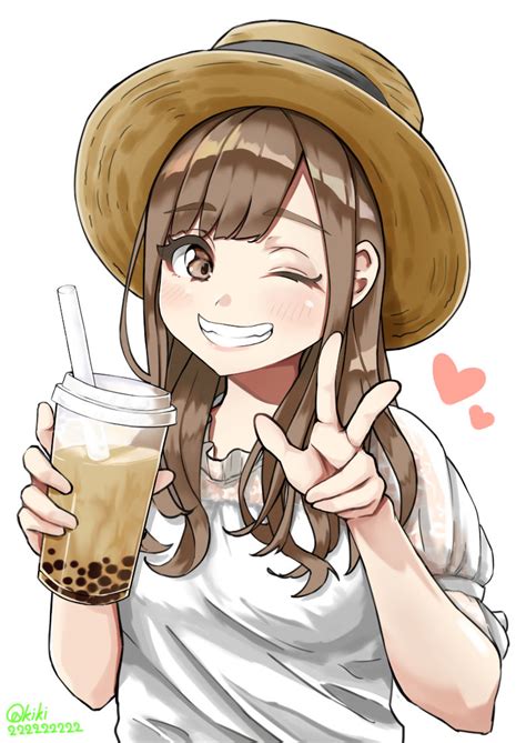 Cute Anime Girl Drinking Boba Wallpapers Wallpaper Ca Vrogue Co