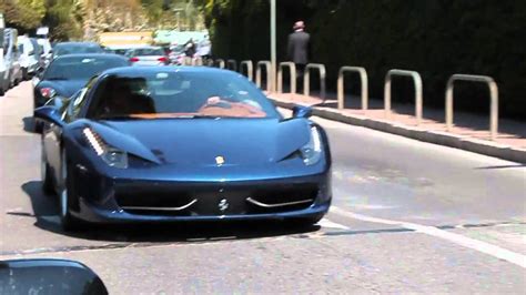 Loud Sound Blue Ferrari 458 Italia In Monaco Youtube