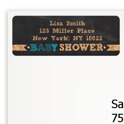 Baby Boy Chalk Inspired Baby Shower Return Address Labels Baby Shower