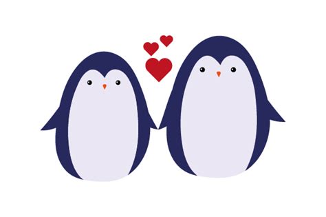 Two Penguins In Love Svg Cut File By Creative Fabrica Crafts · Creative