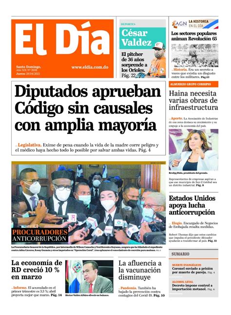 Portada Periódico Diario Libre Jueves 18 De Marzo 2021 Dominicanado