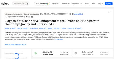 Diagnosis Of Ulnar Nerve Entrapment At The Arcade Of Struthers With