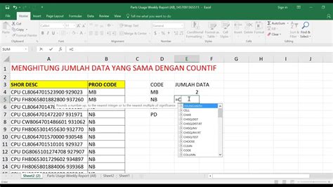 Rumus Excel Menghitung Jumlah Data Dengan Multi Kriteria Pada Cara Golden