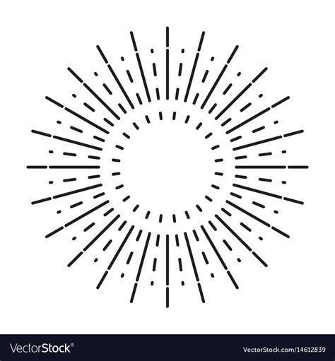 Linear Drawing Vintage Sunbursts Or Light Rays Vector Image