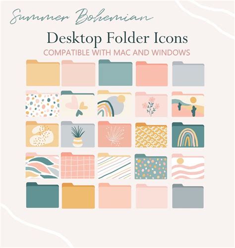 Boho Desktop Folder Icons For Mac Desktop Folder Icons Aesthetic