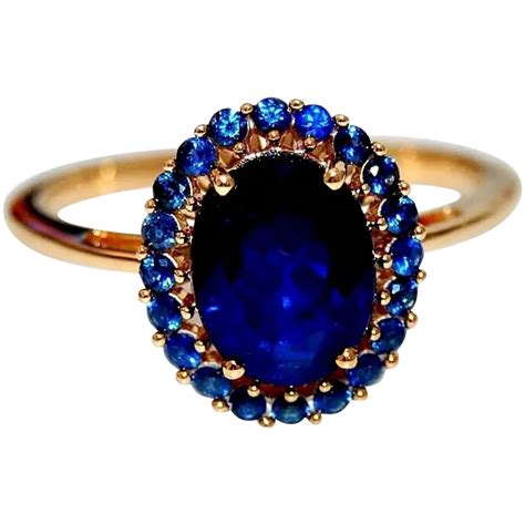 Reserved For Lv Cobalt Blue Spinel With Blue Sapphires Halo Engagement