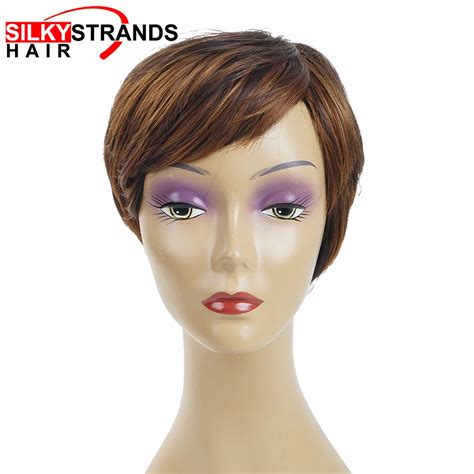 Short Pixie Cut Wigs Straight Synthetic Wigs Bob Cut Wigs Hairstyle Black Wig For Women With