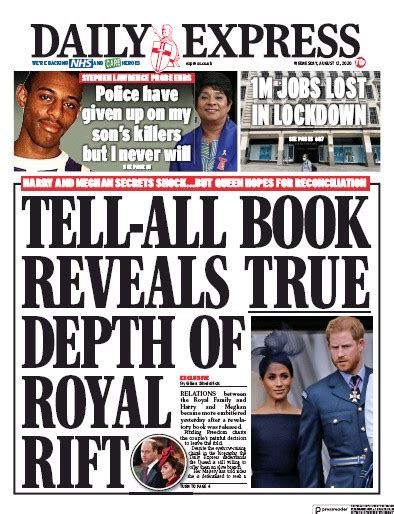 Daily Express Uk Front Page For 12 August 2020 Paperboy Online